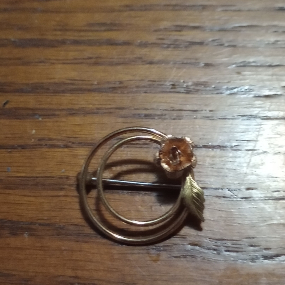 Vintage Solid 10k Gold Black Hills Gold Pin Stamped On The Pin